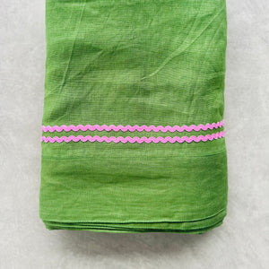 Limited Olive Green with Pink Ric Rac Tablecloth - AVAILABLE IN TWO SIZES