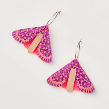 Moth Earrings - MAGENTA/NEON