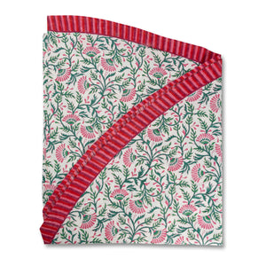 PINK FLORAL ROUND TABLECLOTH