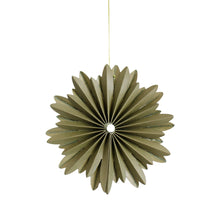 OLIVE GREEN HANGING STAR ORNAMENT H10CM