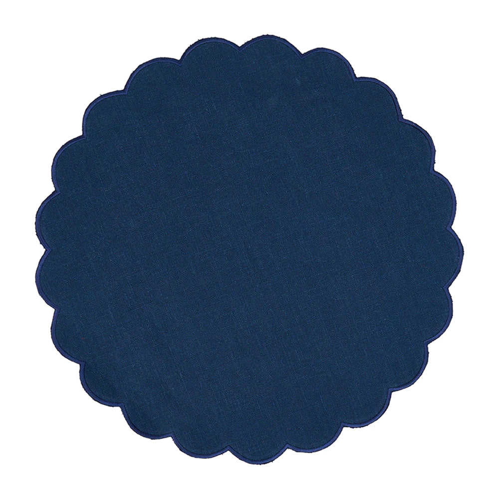 Scallop Edged Placemat - NAVY