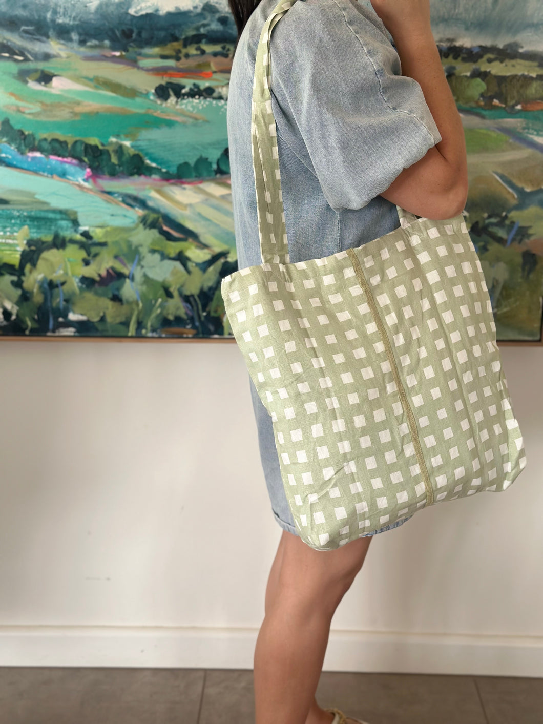 Baguette Tote Bag - GUM GINGHAM