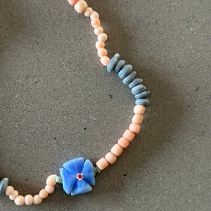 PLEATS🌸 Necklace - BLUE Flower