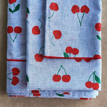 Cherry on Navy Stripe - Table Runner