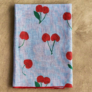 Cherry on Navy Stripe Napkin -  SET OF FOUR