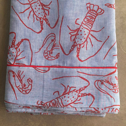 Cray on Navy Stripe - Tablecloth