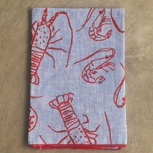 Cray on Navy Stripe Napkin -  SET OF FOUR