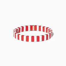 Candy Stripe Bracelet - PINK + RED