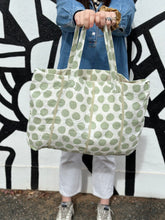 Day Tripper Tote Bag - GUM GREEN POLKA DOT