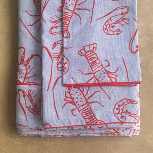 Cray on Navy Stripe - Table Runner
