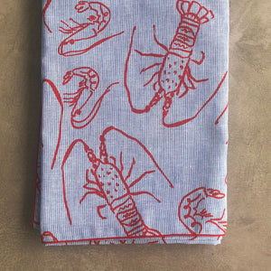 Cray on Navy Stripe - Table Runner