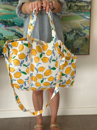 Day Tripper Tote Bag - NAVY LEMON