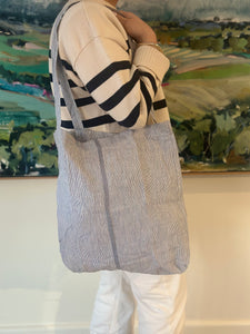 Baguette Tote Bag - NAVY STRIPE