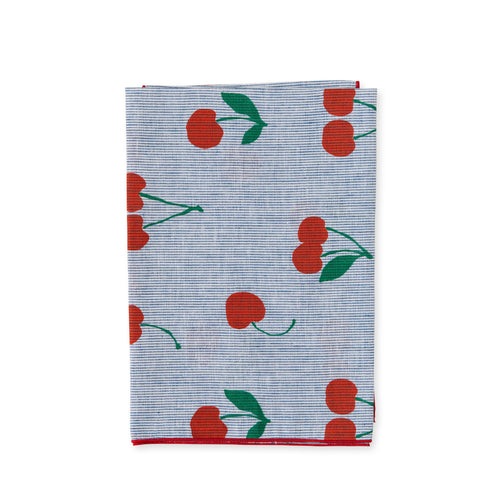 Cherry on Navy Stripe Napkin -  SET OF FOUR