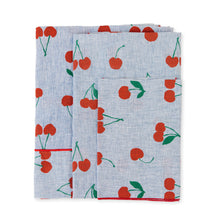 Cherry on Navy Stripe - Tablecloth