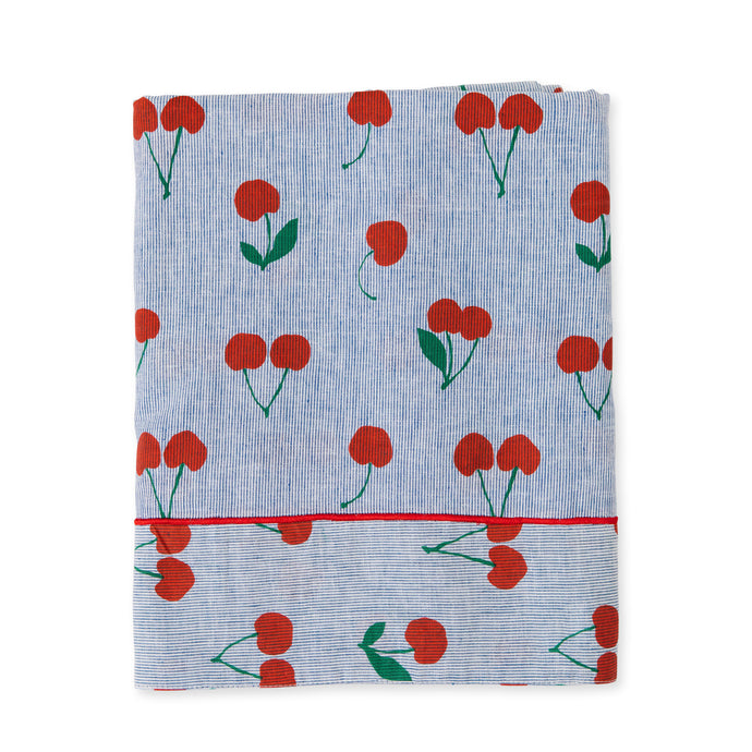 Cherry on Navy Stripe - Tablecloth
