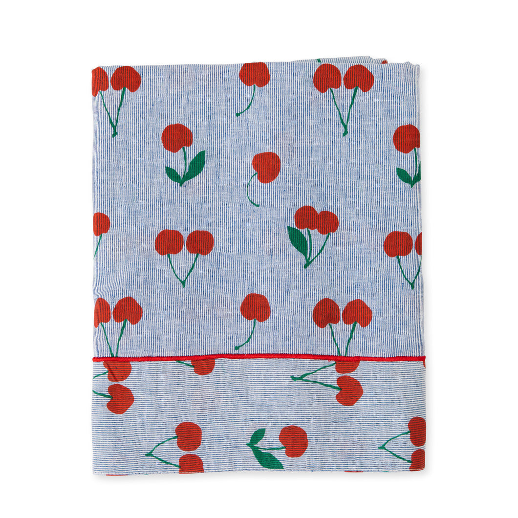 Cherry on Navy Stripe - Tablecloth