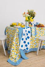 NAVY LEMON TABLECLOTH