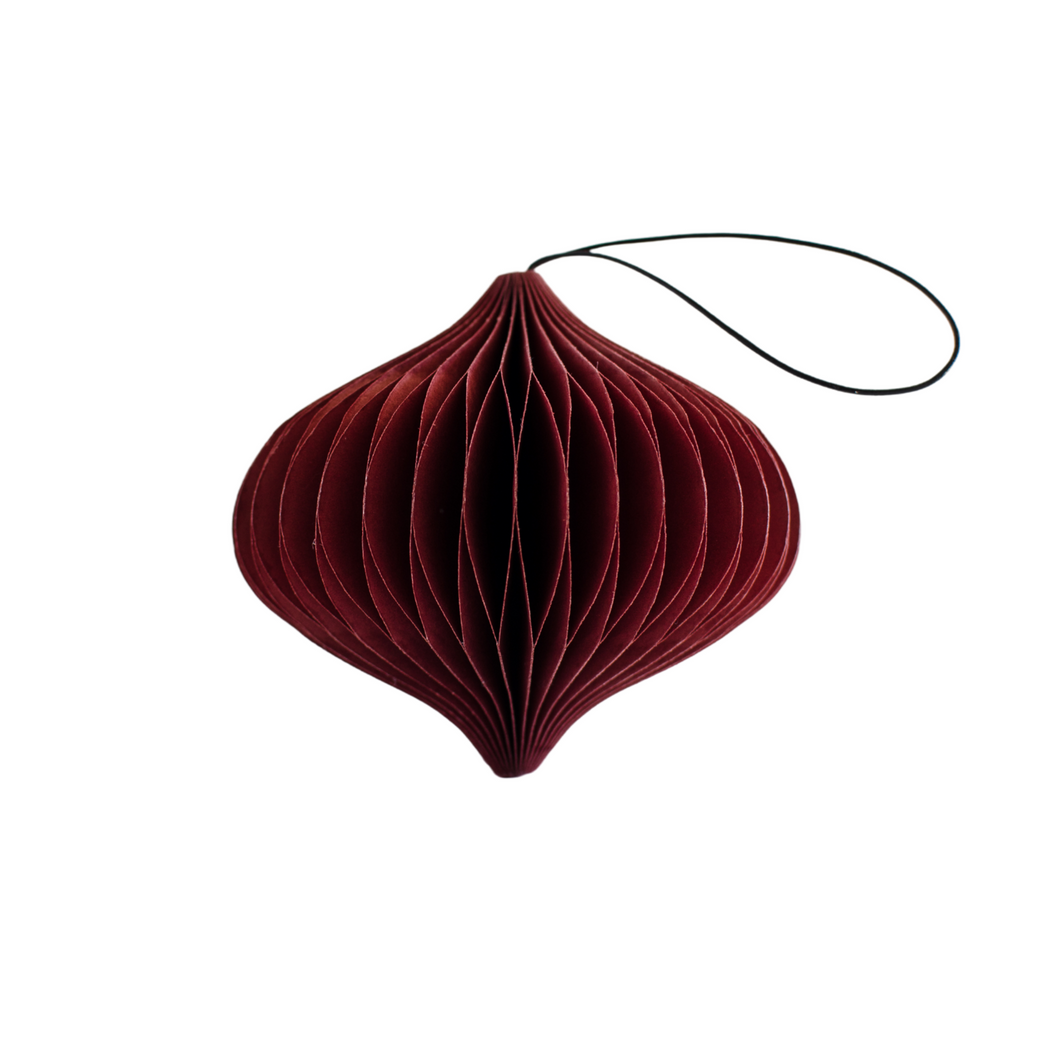 CLASSIC RED PAPER JEWEL ORNAMENT H8.5CM