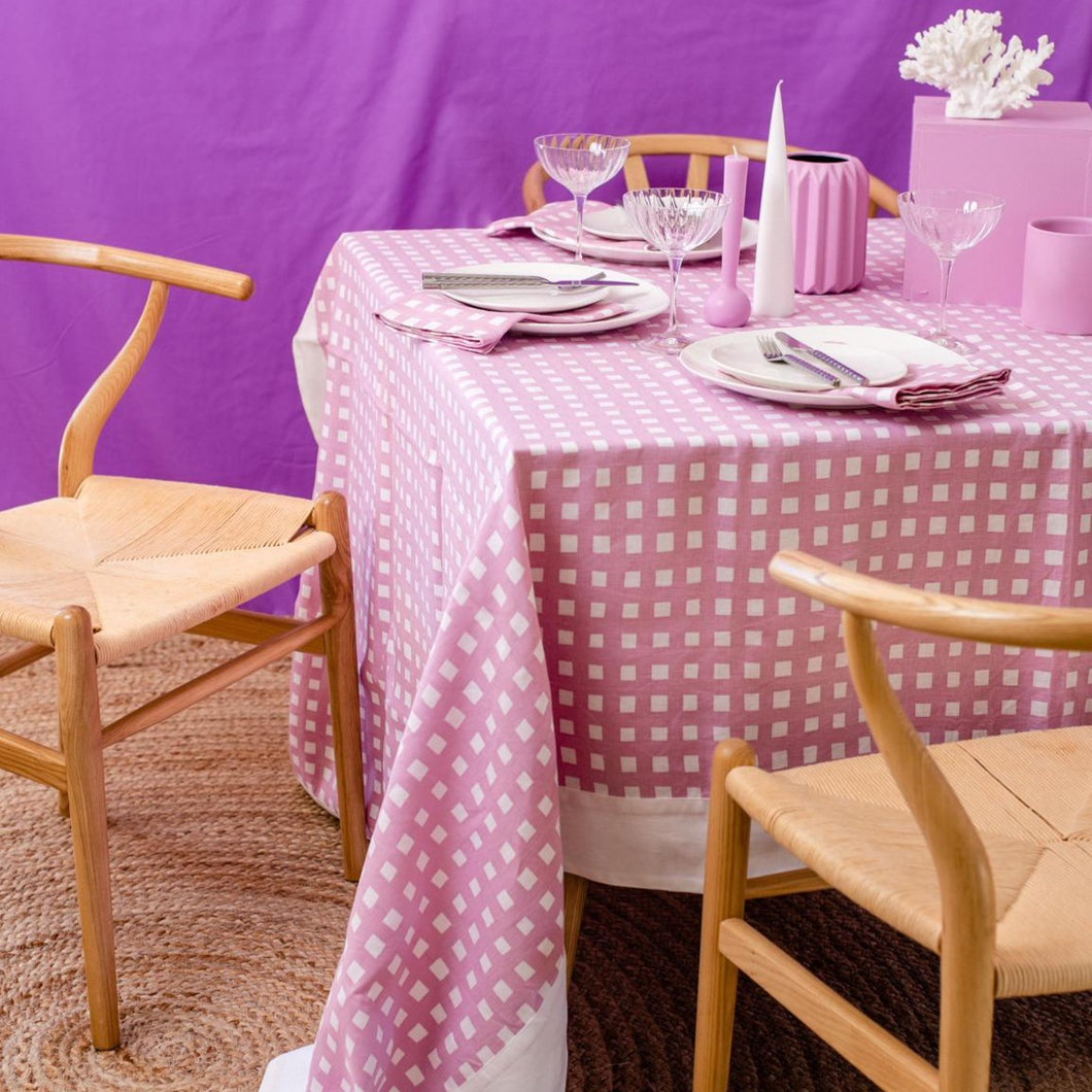 Gingham in Lilac Tablecloth