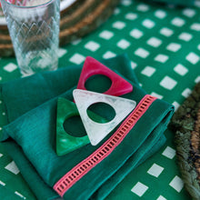 HOT PINK Triangle Resin Napkin Rings - SETS OF FOUR