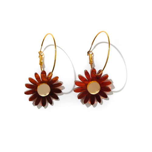 Daisy Earrings - TORTI BROWN + GOLD