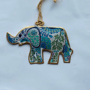 Christmas Decoration Elephant - Turquoise