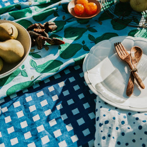 Gingham in Navy Tablecloth