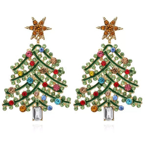 Christmas Tree Bling Earrings