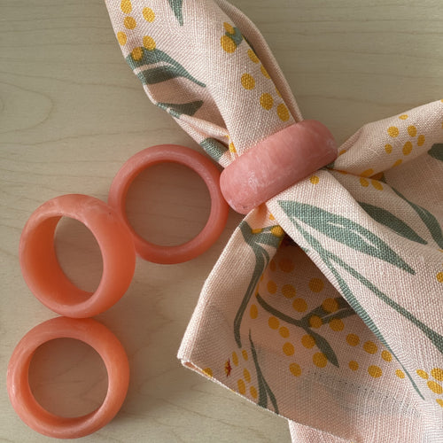 PEACH Resin Napkin Rings - SETS OF FOUR