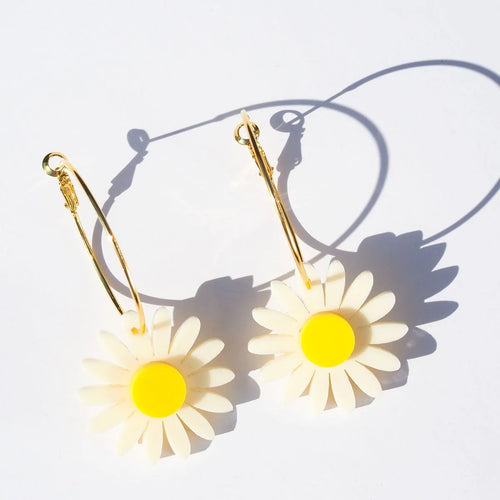 Daisy Earrings - CREAM + YELLOW